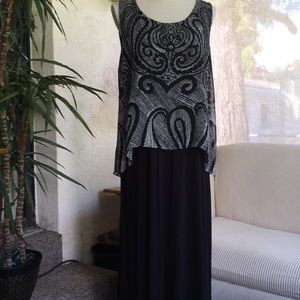 Alfani Long Black/White Dress